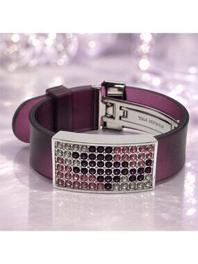 Swarovski Purple Crystal Jelly Bracelet Adjustable Watchband Y2K Vintage